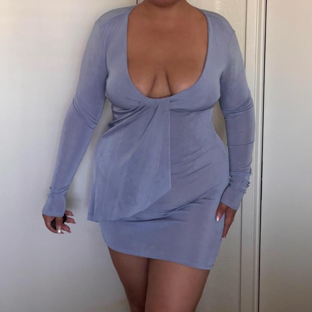 Mesh Long Sleeve Dress - Picture 2 of 5